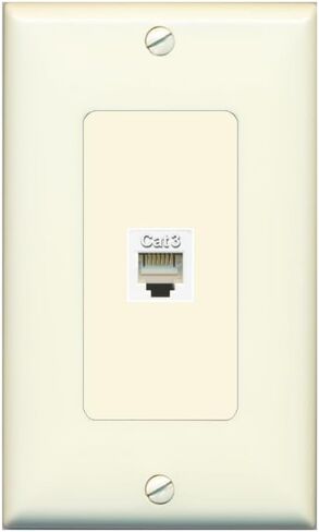 Riteav Phone Wall Plate - 1 Port RJ11 -RJ12 Telephone Jack Cover Faceplate - 1 Gang Decorative [Black/Black] in Saudi Arabia