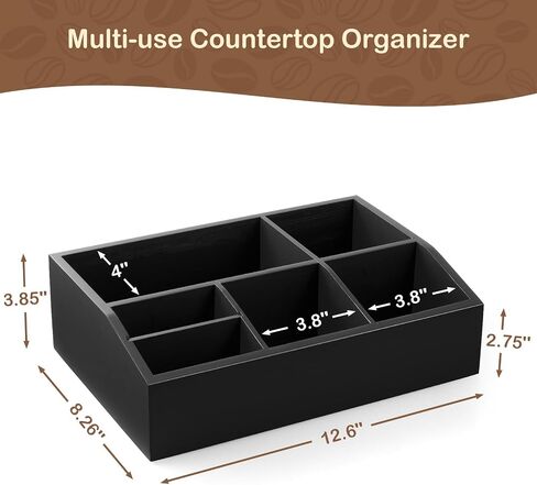 Black Coffee Station Organizer for Countertop, Coffee Bar Accessories and Organizer, Coffee Pod Holder Storage Basket for K Cup Sugar Tea in Saudi Arabia