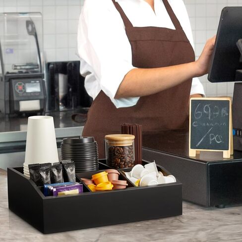 Black Coffee Station Organizer for Countertop, Coffee Bar Accessories and Organizer, Coffee Pod Holder Storage Basket for K Cup Sugar Tea in Saudi Arabia