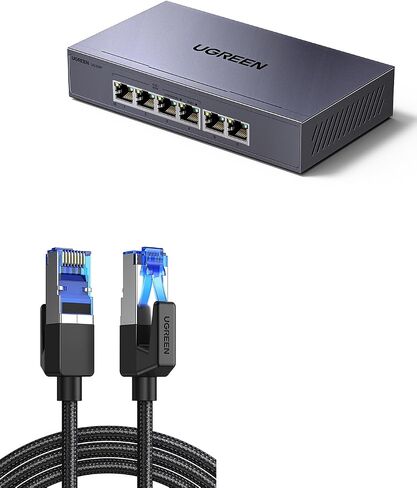 حزمة ugreen Cat 8 Ethernet 6ft Bundle مع 6 Port Poe Switch in Saudi Arabia