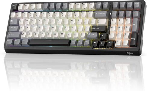 RK Royal Kludge F99 لوحة المفاتيح الميكانيكية اللاسلكية مع لوحة العدد ، Tri-Mode Hot Swappable 95 ٪ 100 مفاتيح لوحة مفاتيح الألعاب BT/2.4G/USB-C ، برامج PRO ، بطارية 5000 مللي أمبير في الساعة ، مفاتيح اللمس المخصصة in Saudi Arabia