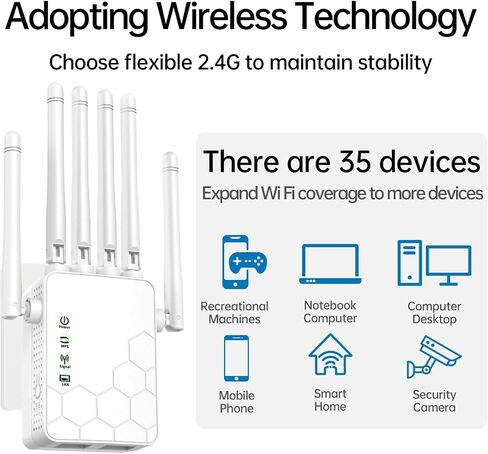 WiFi Extender ، WiFi Extender Signal Booster للتستر على المنزل حتى 11800 متر مربع in Kuwait