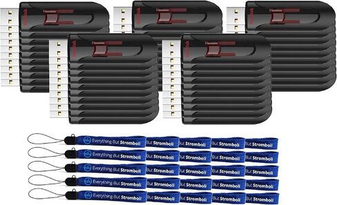 Manceisk 32GB Cruzer Glide 3.0 USB Flash Drive (50 Pack) Pen Drives يعمل مع أجهزة الكمبيوتر المحمولة مع USB 2.0/3.0 Port (SDCZ600-032G-G35) مع (25) كل شيء باستثناء Stromboli Lanyards in Saudi Arabia