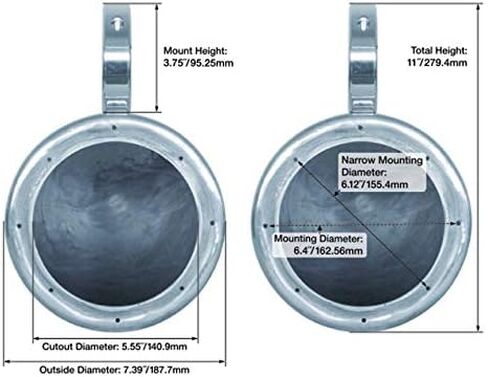 Rockville 2 MAC65B 6.5" 360 Swivel Black Aluminum Wakeboard Tower Speaker Pods in Saudi Arabia
