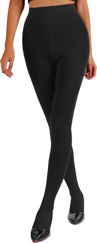 HONENNA Colorful Womens Fleece Lined Tights High Waisted Opaque Winter Thermal Pantyhose, Medias Termicas Para Mujer in Kuwait
