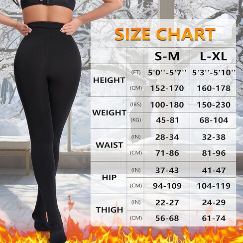 HONENNA Colorful Womens Fleece Lined Tights High Waisted Opaque Winter Thermal Pantyhose, Medias Termicas Para Mujer in Kuwait