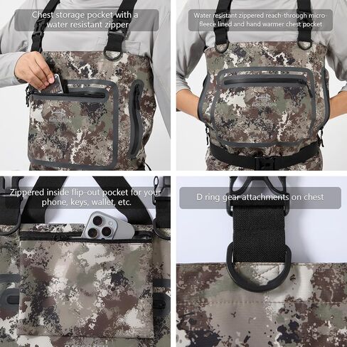 Bassdash Men's Lightweight Breatable Wader Black Camo StockingFoot for Fly Fishing Hunting FW11 in Saudi Arabia
