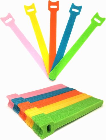 100PCS 6-inch Color Reusable Fastening Cable Ties, Multi-purpose Cable Straps made of Toughness Ultra-fine Fiber Cloth, are Versatile and Reusable Cable Ties Suitable for Cable Organizer,5 Colors in Saudi Arabia