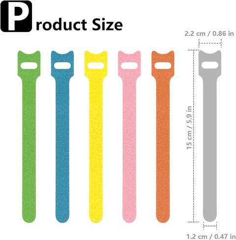 100PCS 6-inch Color Reusable Fastening Cable Ties, Multi-purpose Cable Straps made of Toughness Ultra-fine Fiber Cloth, are Versatile and Reusable Cable Ties Suitable for Cable Organizer,5 Colors in Saudi Arabia