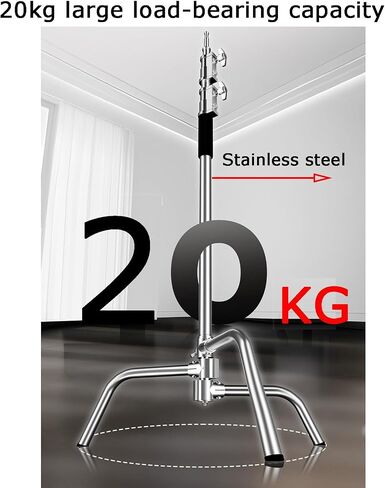 Heavy Duty C Stands,Adjustable Stainless Steel Photography Tripod Stand, Load-Bearing Capacity 20kg,for Softbox Flashlights(Style 1) in Saudi Arabia
