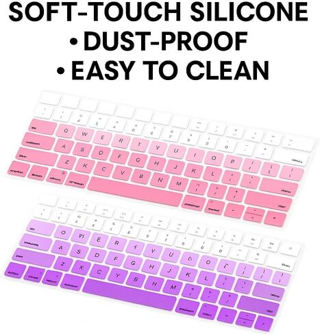 غطاء مفاتيح MacBook Air Macbook Air المكون من 2 عبوة-Pink & Purple-متوافق مع MacBook Air 13 "M2/M3 (2018-2022 ، A1932/A2179/A2337) ، فائق القدر ، قابلة للغسل ، وقائي ، وقائي ، وقائي. in Saudi Arabia