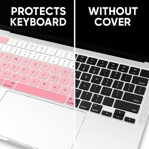 غطاء مفاتيح MacBook Air Macbook Air المكون من 2 عبوة-Pink & Purple-متوافق مع MacBook Air 13 "M2/M3 (2018-2022 ، A1932/A2179/A2337) ، فائق القدر ، قابلة للغسل ، وقائي ، وقائي ، وقائي. in Saudi Arabia