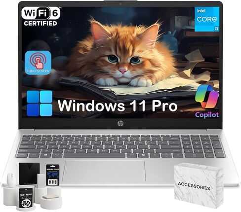HP Flagship 15.6 بوصة كمبيوتر محمول شاشة تعمل باللمس-Intel 13th Gen Core I3 (حتى 4.5 جيجا هرتز) • عرض HD Touch • للأعمال التجارية والطالب • AI Copilot • Wi-Fi6 • HD Camera • Win 11 Pro (32GB RAM ، 1TB SSD) in Kuwait