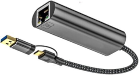 USB C إلى Ethernet Adapter USB+USB C 2.5GBPS GIGABIT ETHERNET Networking Adapter Dongles Converter لجهاز الكمبيوتر المحمول للكمبيوتر الشخصي in Saudi Arabia