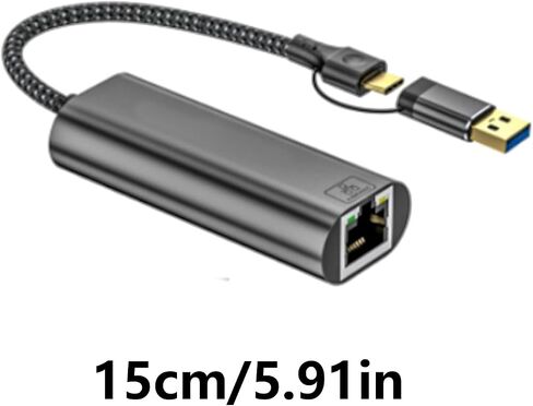 USB C إلى Ethernet Adapter USB+USB C 2.5GBPS GIGABIT ETHERNET Networking Adapter Dongles Converter لجهاز الكمبيوتر المحمول للكمبيوتر الشخصي in Saudi Arabia