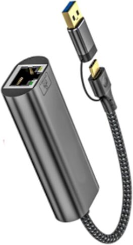 USB C إلى Ethernet Adapter USB+USB C 2.5GBPS GIGABIT ETHERNET Networking Adapter Dongles Converter لجهاز الكمبيوتر المحمول للكمبيوتر الشخصي in Saudi Arabia