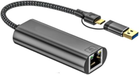 USB C إلى Ethernet Adapter USB+USB C 2.5GBPS GIGABIT ETHERNET Networking Adapter Dongles Converter لجهاز الكمبيوتر المحمول للكمبيوتر الشخصي in Saudi Arabia