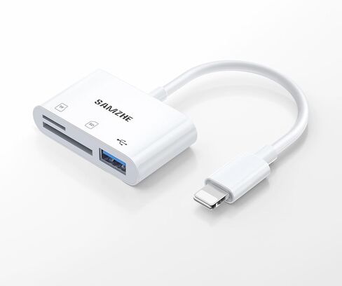 قارئ بطاقة Samzhe SD لقارئ بطاقة ذاكرة iPhone مع سد محول كاميرا USB وقم بتشغيل عارض بطاقة Trail Digital Trail Camer in Kuwait