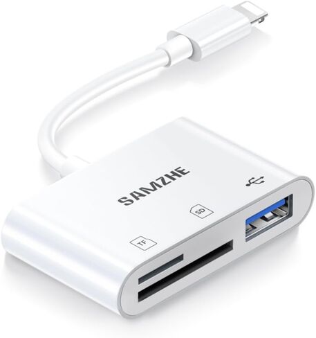 قارئ بطاقة Samzhe SD لقارئ بطاقة ذاكرة iPhone مع سد محول كاميرا USB وقم بتشغيل عارض بطاقة Trail Digital Trail Camer in Kuwait