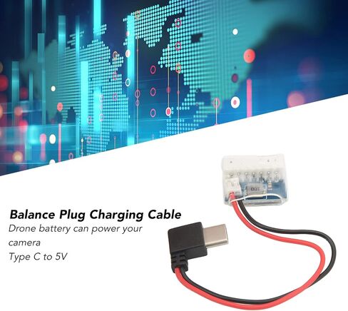 90 Degree Type C to 5V Balance Plug Charging Cable for DIY FPV Drone Battery - Fast Charge Cable for Drone Camera Battery Charger with Durable 20AWG Wire in Saudi Arabia