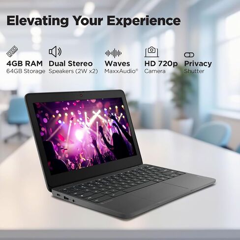 Lenovo 100e Chromebook Gen 4 82W0001FUS 11.6" Chromebook - HD - Octa-core (ARM Cortex A76 + Cortex A55) - 8 GB - 64 GB Flash Memory - English Keyboard - Graphite Gray in Saudi Arabia
