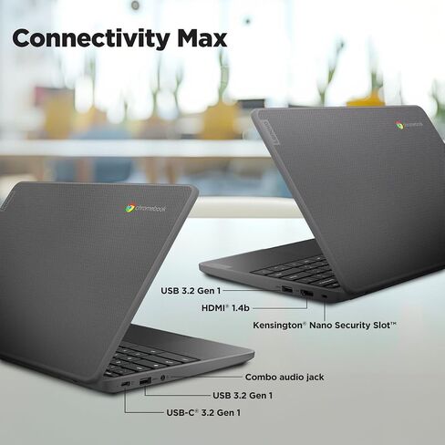 Lenovo 100e Chromebook Gen 4 82W0001FUS 11.6" Chromebook - HD - Octa-core (ARM Cortex A76 + Cortex A55) - 8 GB - 64 GB Flash Memory - English Keyboard - Graphite Gray in Saudi Arabia