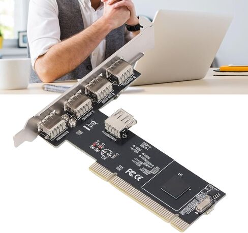 PCI e to USB 2.0 Adapter ، Internal 5 Port 480Mbps High Speed ​​USB 2.0 PCI Hub for Desktop ، 98 Me 2000 2003 Vista Support in Kuwait