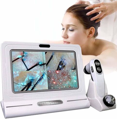 11 "مجهر كاشف فروة الرأس HD - 50x/200x ، محلل الشعر والجلد من أجل اختبار فروة الرأس متعدد الوظائف ، أداة تحليل ذكية لحلول الشعر الصحي in Kuwait