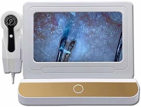 محلل الجلد والشعر عالي الدقة - 11 "مجهر رقمي LCD لاختبار جريب فروة الرأس والشعر ، قابلة للشحن ، مثالية لاستخدام المنزل والصالون ، الفضة in Kuwait