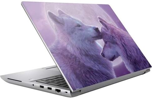 Skinit Decal Laptop Skin Compatible with HP ZBook Fury 16 G10 - Officially Licensed Loving Wolves by Vincent HIE Design in Saudi Arabia