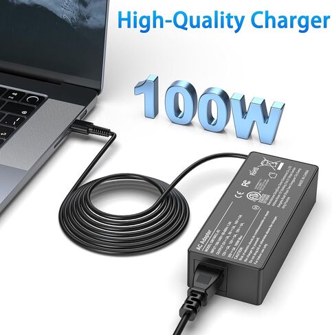 100W USB C Charger Universal Universal مع Chromebook و HP و Lenovo و Acer و Dell و Asus و Mac Book والمزيد من الأجهزة ، محول الطاقة C من النوع C in Kuwait
