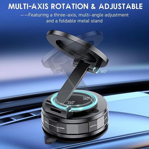2pcs كوب الشفط كوب هاتف ، 360 ترقية مكافحة الفراغات القابلة للتعديل حامل الهاتف المغناطيسي للسيارة/الصالة الرياضية/السطح/السطح الأمل in Kuwait