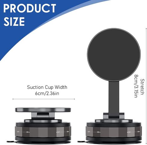 2pcs كوب الشفط كوب هاتف ، 360 ترقية مكافحة الفراغات القابلة للتعديل حامل الهاتف المغناطيسي للسيارة/الصالة الرياضية/السطح/السطح الأمل in Kuwait