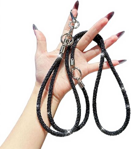 LUVI Bling Phone Chain Crossbody for Women 3 in 1 Diamond Rhinestone Cell Phone Lanyard Wrist Strap Shoulder String Bracelet Keychain for Most Smartphones White in Kuwait