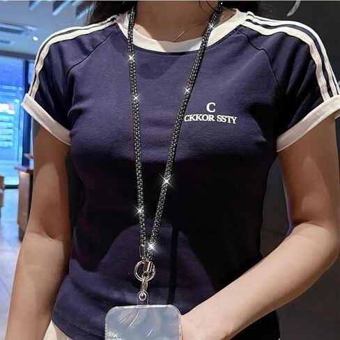 LUVI Bling Phone Chain Crossbody for Women 3 in 1 Diamond Rhinestone Cell Phone Lanyard Wrist Strap Shoulder String Bracelet Keychain for Most Smartphones White in Kuwait