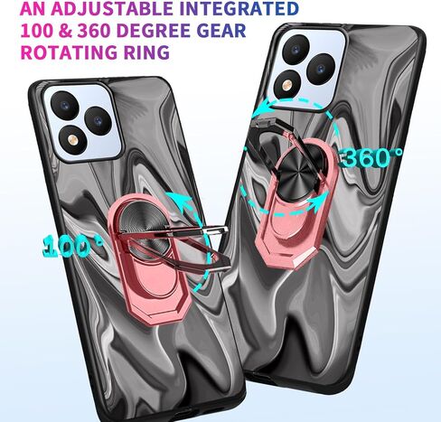 بالنسبة لحالة غير NECTO-BOLT-10 ، تغطية الهاتف UNNECTO BOLT 10 6.56 "الزجاج المقسّر [واقي الشاشة] ، كيكستاند معدني مدمج [حامل حلقة وردية] ، مصد TPU متموج رمادي مقاوم للصدمات in Saudi Arabia