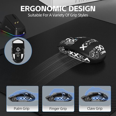 هجوم Shark G3Pro اللاسلكي ألعاب اللاسلكي مع DCB RGB شحن ، 2.4G/USB-C Wired/BT PAW3311 مستشعر البصرية 1K معدل الاقتراع قابل للتعديل 25 كيلو دبيون ، 500 مللي أمبير في الساعة بطارية خفيفة الوزن 59G الفئران (أسود) in Saudi Arabia