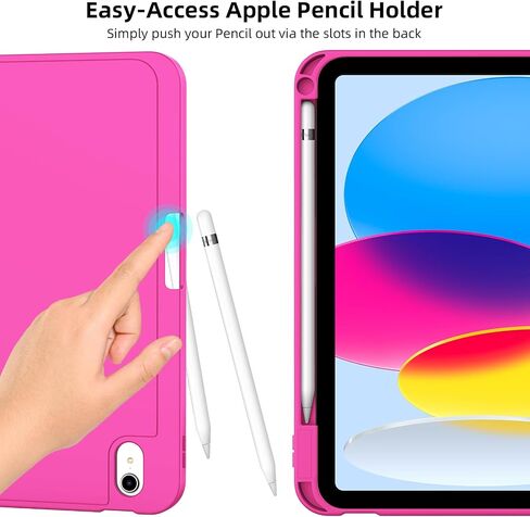 Zoveek Case for iPad (A16) الجيل الحادي عشر 11 بوصة 2025 و iPad 10th Gen 10.9 بوصة 2022 - حامل طي ذكي مغناطيسي مع حامل قلم رصاص ، ويعق/نوم ناعم ، حالة خلفية TPU ناعمة (الوردي الوردي) in Kuwait
