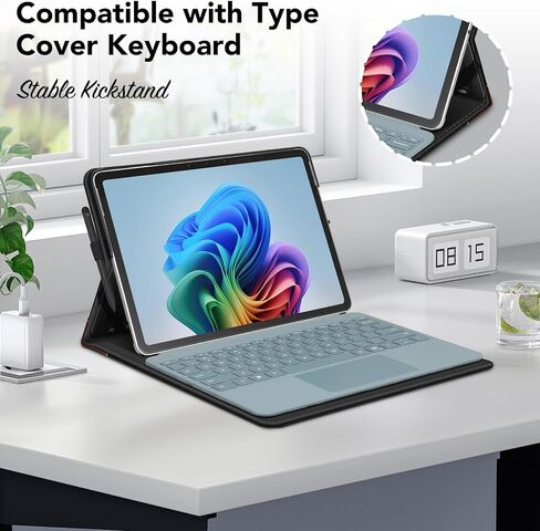 Fintie Case for Microsoft Surface Pro 12st 1st Edition (2025) ، غطاء الأعمال المتعددة لمحفظة عرض الزاوية مع حامل الجيب والطوب ، متوافق مع لوحة مفاتيح غطاء النوع (أرجواني أرجواني) in Saudi Arabia