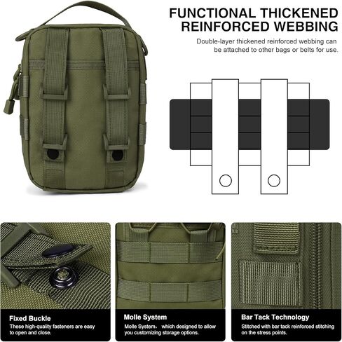 Mardingtop Molle Tactical Utility Pouch,First Aid Kit Utility Bag,Molle Military Attachment in Kuwait
