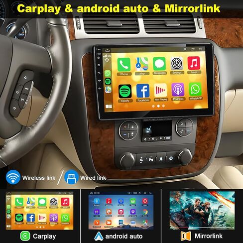 4+64 Android 13 Car Stereo for Chevrolet Chevy Silverado Suburban Tahoe GMC Sierra Yukon, 10" IPS Touch Screen Car Radio Build-in GPS Wireless CarPlay/Wired Android Auto, Backup Camera/DSP/SWC in Saudi Arabia