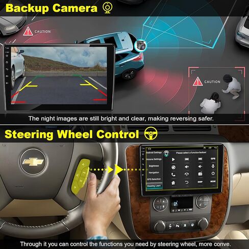 4+64 Android 13 Car Stereo for Chevrolet Chevy Silverado Suburban Tahoe GMC Sierra Yukon, 10" IPS Touch Screen Car Radio Build-in GPS Wireless CarPlay/Wired Android Auto, Backup Camera/DSP/SWC in Saudi Arabia