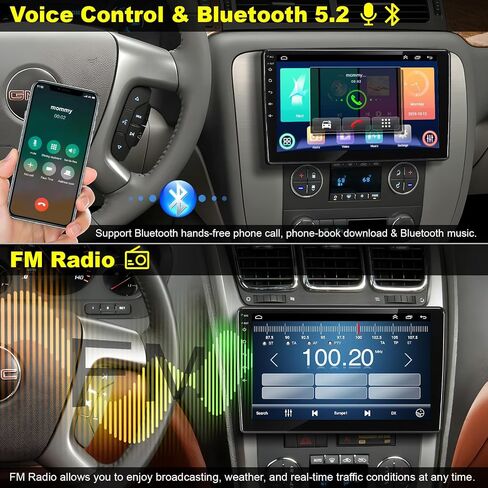 4+64 Android 13 Car Stereo for Chevrolet Chevy Silverado Suburban Tahoe GMC Sierra Yukon, 10" IPS Touch Screen Car Radio Build-in GPS Wireless CarPlay/Wired Android Auto, Backup Camera/DSP/SWC in Saudi Arabia