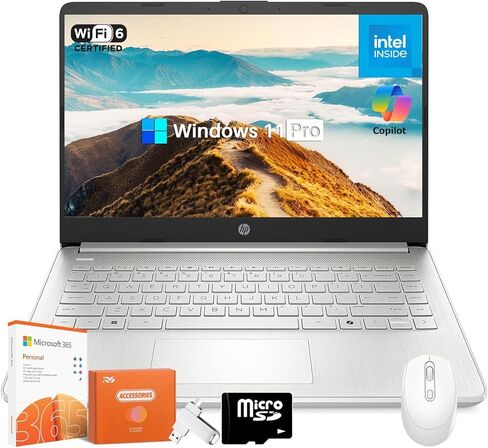 HP 2025 جهاز كمبيوتر محمول جديد لأعمال الطلاب ، INTEL N150 وحدة المعالجة المركزية (Beats N4120) ، 14 بوصة LED ، ذاكرة الوصول العشوائي 16 جيجابايت ، 128GB UFS+256GB MSD+128GB USB ، WI-FI 6 ، COPILOT AI ، 1 سنة Microsoft 365 ، Windows 11 Pro ، USB Hub ، Mou in Kuwait