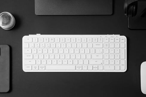 Keychron B2 Pro Ultra-Slim Wireless ZMK Custom Keyboard, 96% Layout Triple-Mode 2.4 G/Bluetooth 5.2/Wired Programmable, Lightweight Quiet Key with Numeric Keypad for Mac/Windows, Ivory White in Saudi Arabia