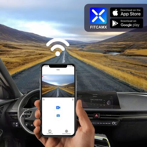 Fitcamx 4K Dash Cam Compatible with Kia EV6 2022-2025 GT GT-Line Light Long Range Wind, OEM Factory Look, UHD 2160P Video, Loop Recording, Built-in WiFi & APP, G-Sensor, Easy to Install, 64GB Card in Saudi Arabia