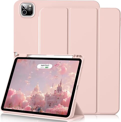 Case for iPad Pro 12.9 Inch 6th/5th/4th/3rd Generation with Pencil Holder, Smart Stand Cover with Soft TPU Back for iPad 12.9 Pro Case (2022/2021/2020/2018), Auto Sleep/Wake, Light Pink in Kuwait