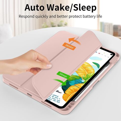 Case for iPad Pro 12.9 Inch 6th/5th/4th/3rd Generation with Pencil Holder, Smart Stand Cover with Soft TPU Back for iPad 12.9 Pro Case (2022/2021/2020/2018), Auto Sleep/Wake, Light Pink in Kuwait