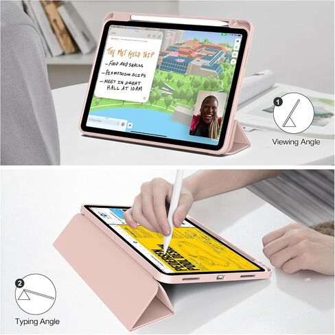 Case for iPad Pro 12.9 Inch 6th/5th/4th/3rd Generation with Pencil Holder, Smart Stand Cover with Soft TPU Back for iPad 12.9 Pro Case (2022/2021/2020/2018), Auto Sleep/Wake, Light Pink in Kuwait