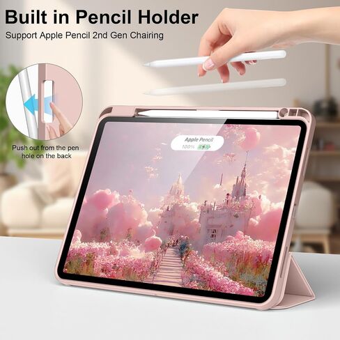 Case for iPad Pro 12.9 Inch 6th/5th/4th/3rd Generation with Pencil Holder, Smart Stand Cover with Soft TPU Back for iPad 12.9 Pro Case (2022/2021/2020/2018), Auto Sleep/Wake, Light Pink in Kuwait